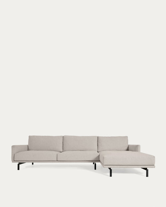 Divano Galene 4 posti con chaise longue destro beige 314 cm