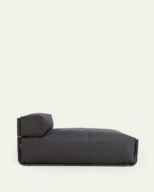 Pouf divano modulare longue schienale Square grigio scuro e alluminio nero 165 x 101 cm