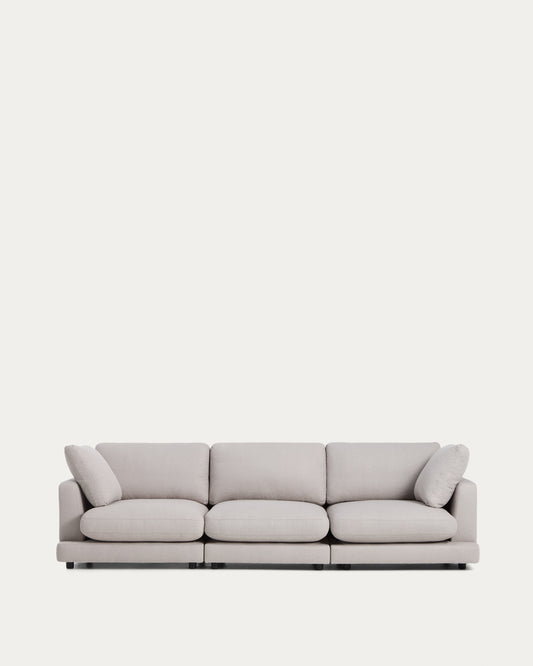 Divano Gala 4 posti in micro bouclé grigio 300 cm