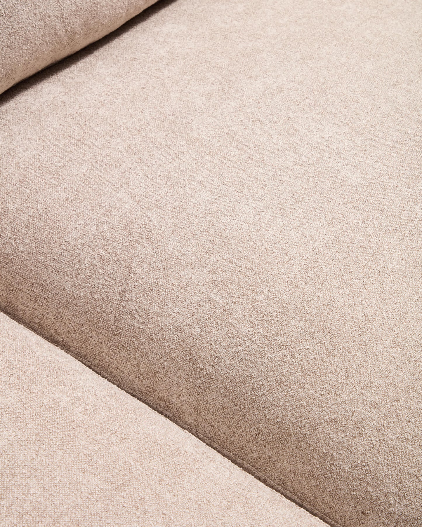 Divano Gala 3 posti in micro bouclé con chaise longue doppia beige FSC Mix Credit, 210 cm