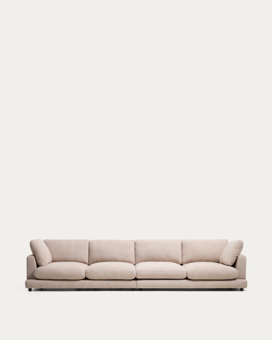 Divano Gala 6 posti micro bouclé beige FSC Mix Credit 390 cm