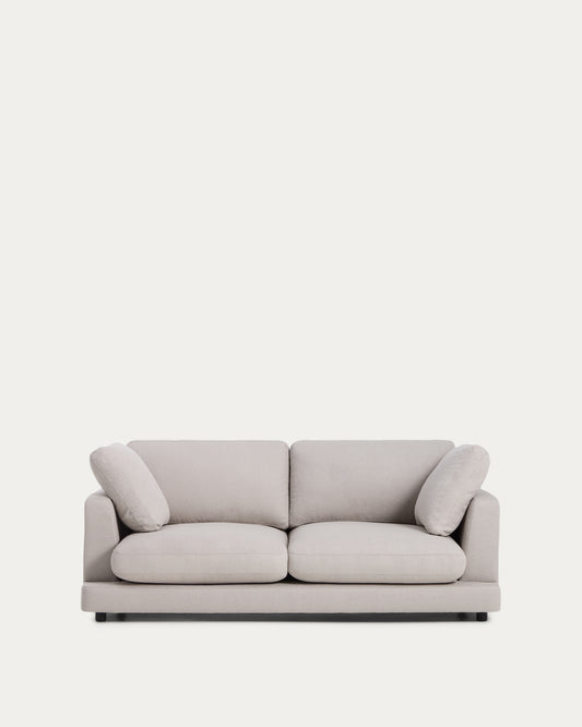 Divano Gala 3 posti in micro bouclé grigio 210 cm
