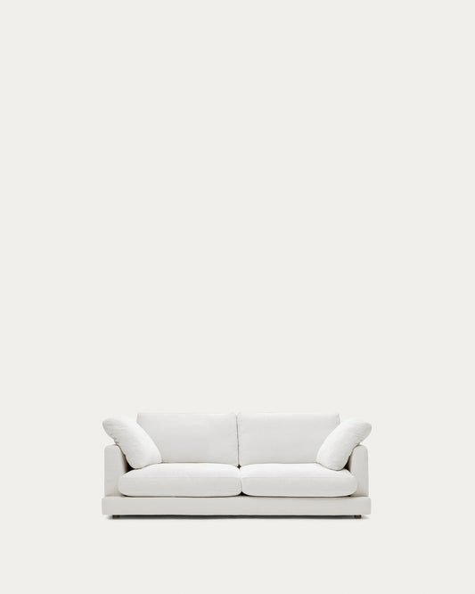 Divano Gala 3 posti in ciniglia bianco 210 cm
