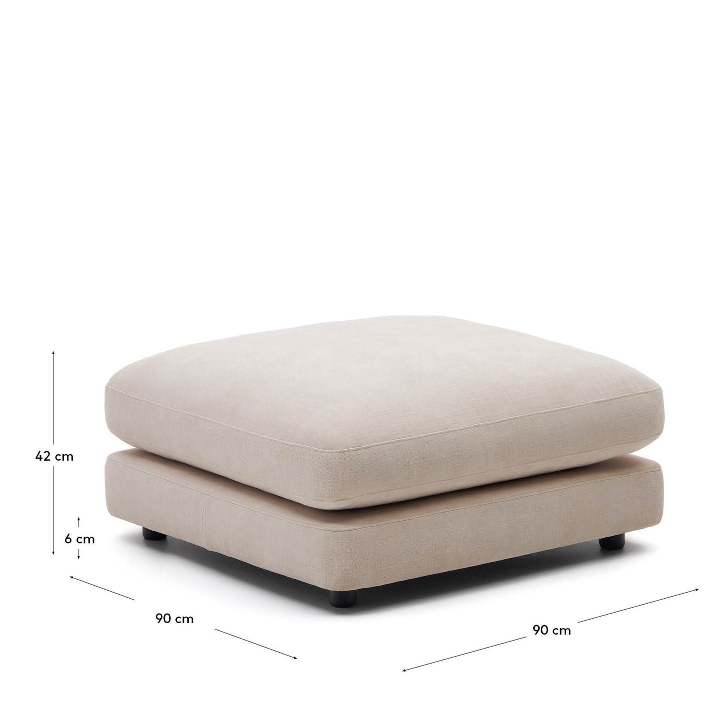 Poggiapiedi Gala beige 90 x 90 cm