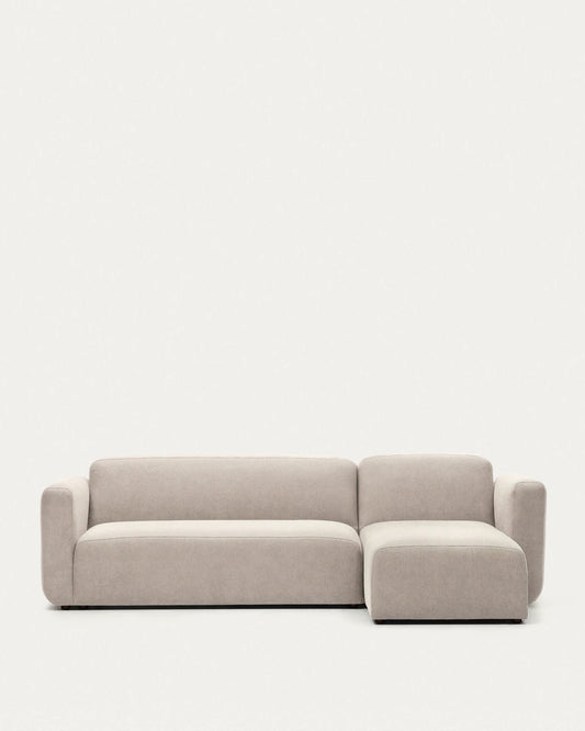 Divano modulare Neom 3 posti chaise longue destra/sinistra beige 263 cm