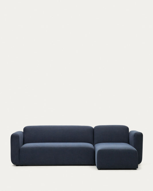 Divano modulare Neom 3 posti chaise longue destra/sinistra blu 263 cm