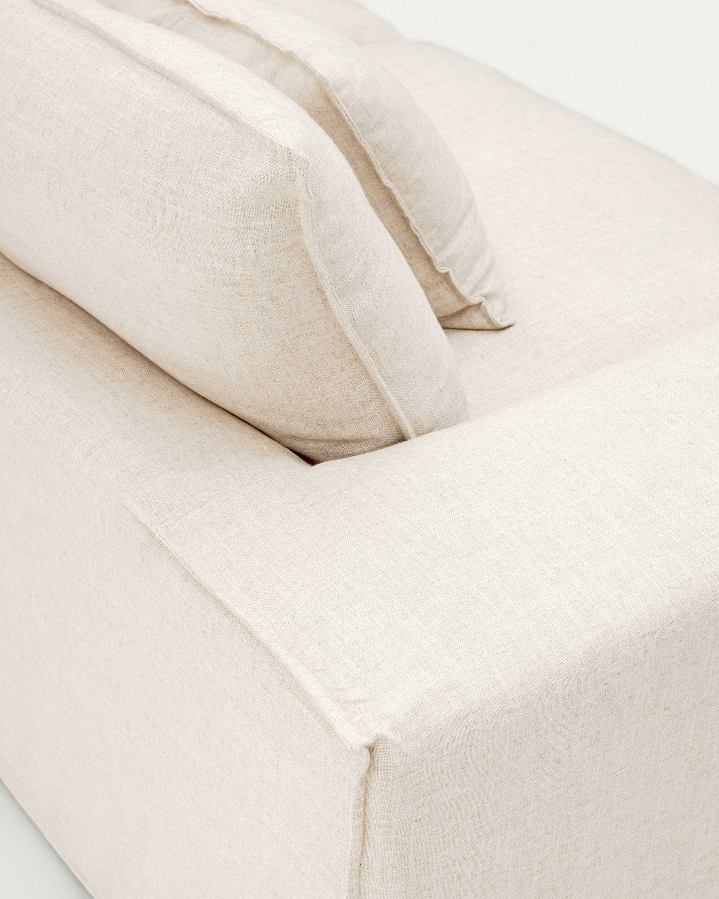 Divano sfoderabile Anarela 3 posti in lino e viscosa beige 260 cm FSC Mix Credit