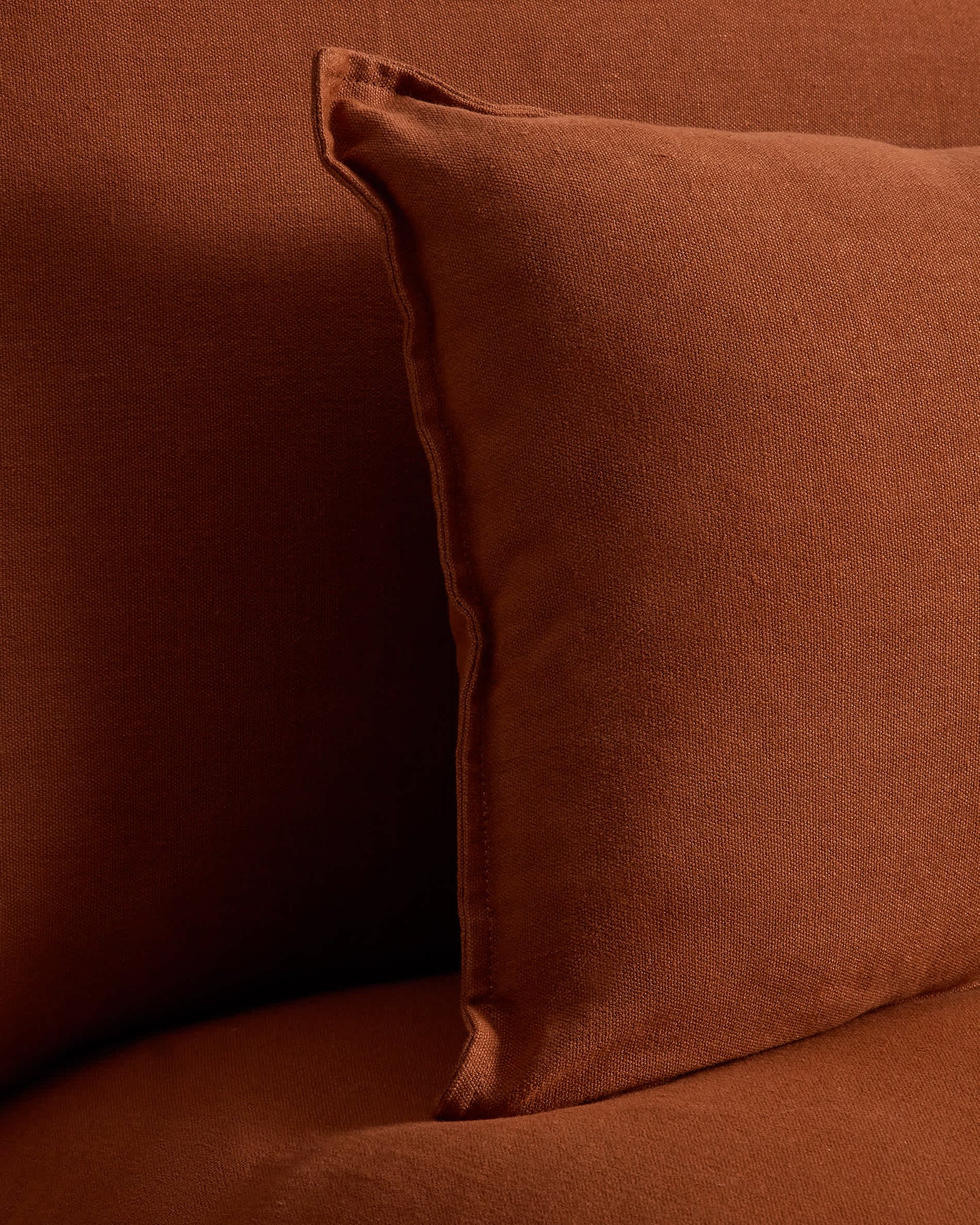 Divano modulare sfoderabile Anarela 3 posti in 100% lino color terracotta 220 cm FSC Mix Credit