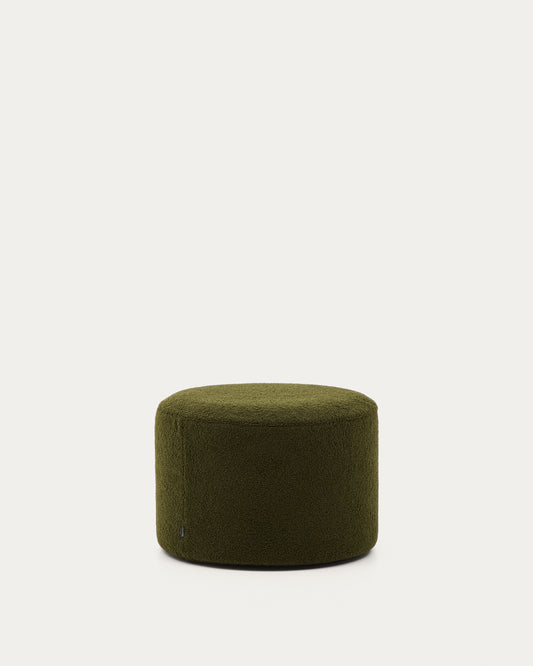 Pouf sfoderabile Kaeli in tessuto bouclé verde Ø 60 cm