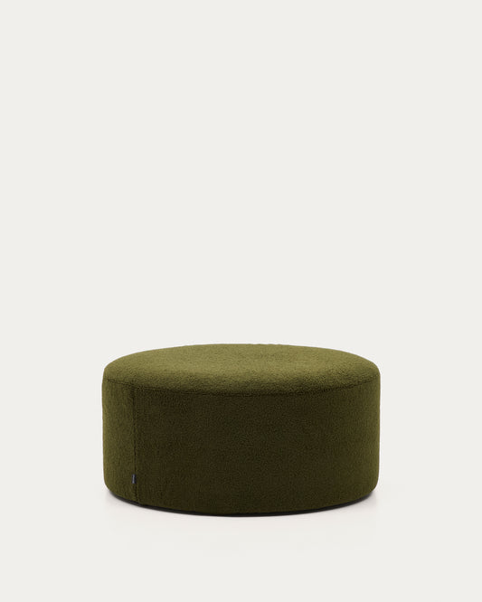 Pouf sfoderabile Kaeli in tessuto bouclé verde Ø 90 cm