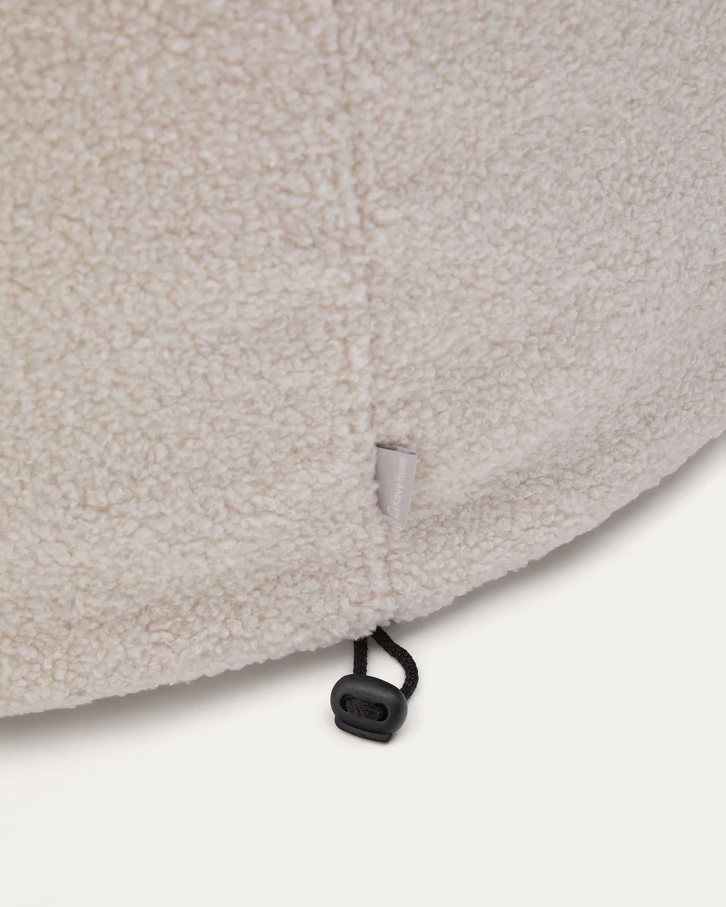 Pouf sfoderabile Kaeli in tessuto bouclé écru Ø 90 cm
