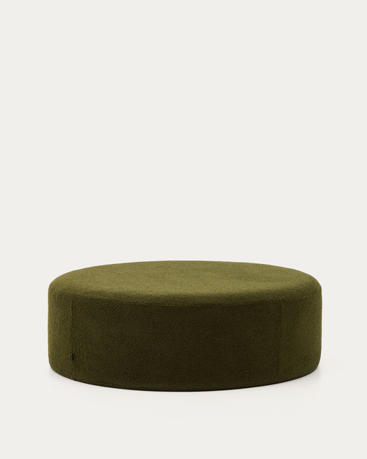 Pouf sfoderabile Kaeli in tessuto bouclé verde Ø 120 cm