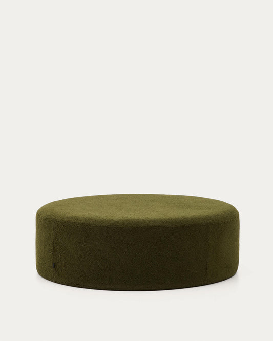 Pouf sfoderabile Kaeli in tessuto bouclé verde Ø 120 cm