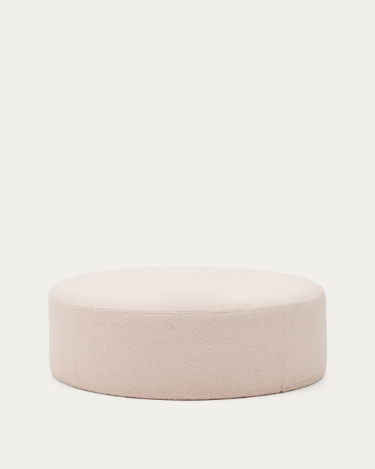 Pouf sfoderabile Kaeli in tessuto bouclé rosa Ø 120 cm