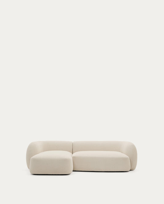 Divano modulare Martina 3 posti con chaise longue sinistra ciniglia écru 287 cm