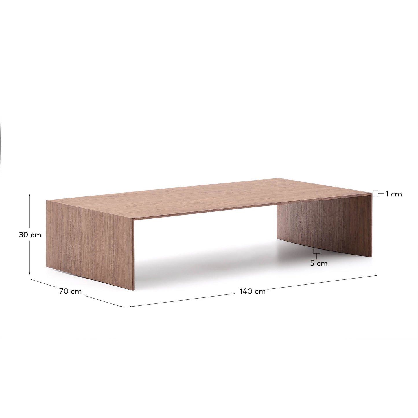 Tavolino salotto Litto impiallacciatura in noce 140 x 70 cm
