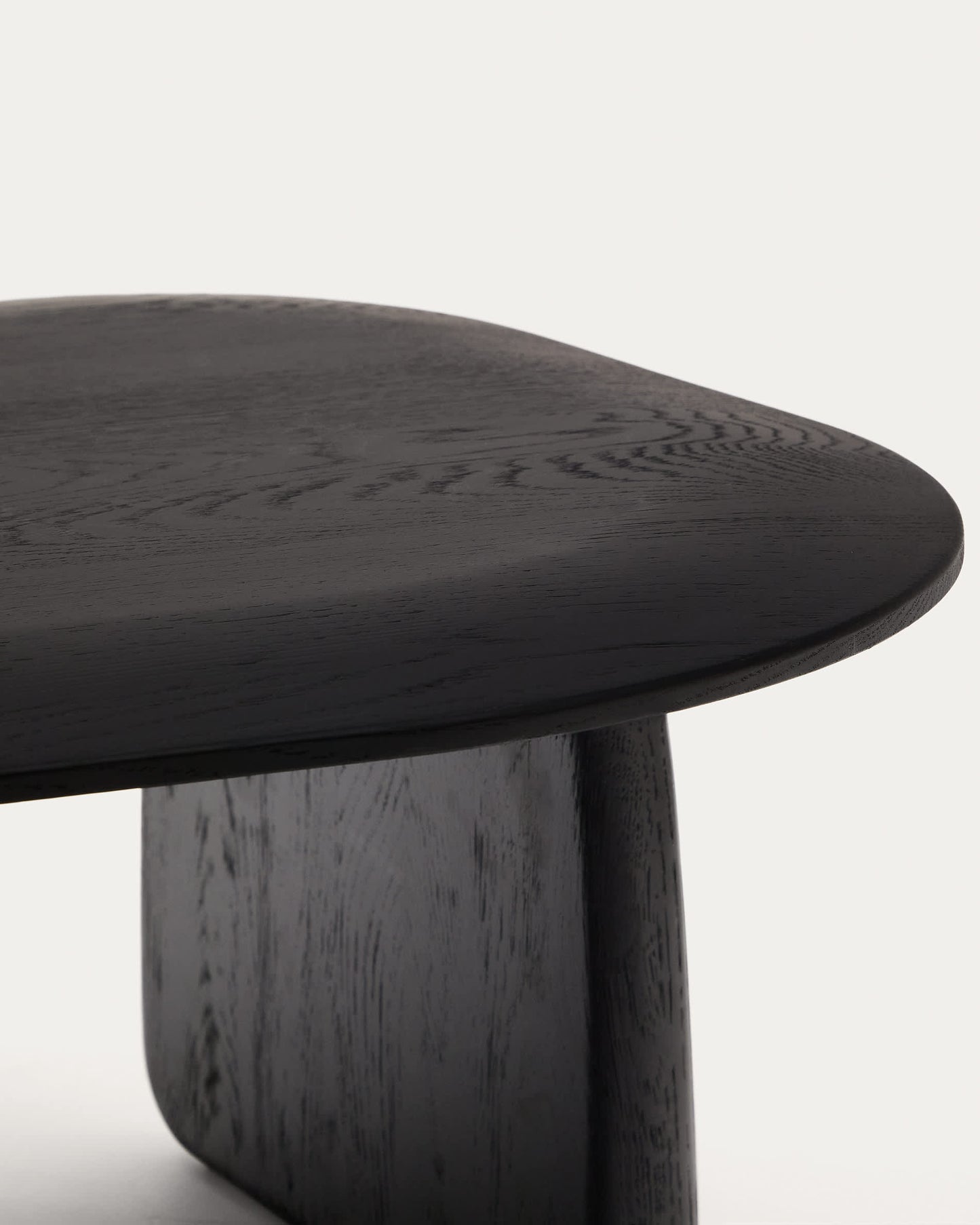 Tavolino Pirita di legno massello di rovere con finitura nero 70,6 x 70 cm