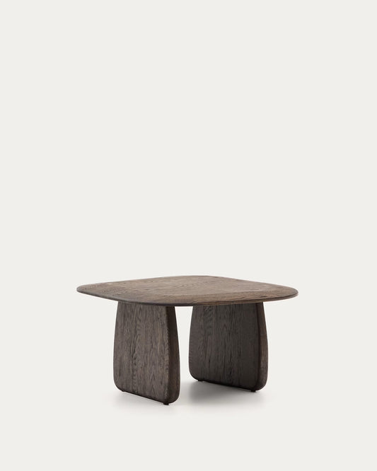 Tavolino Pirita di legno massello di rovere con finitura scura 70,6 x 70 cm
