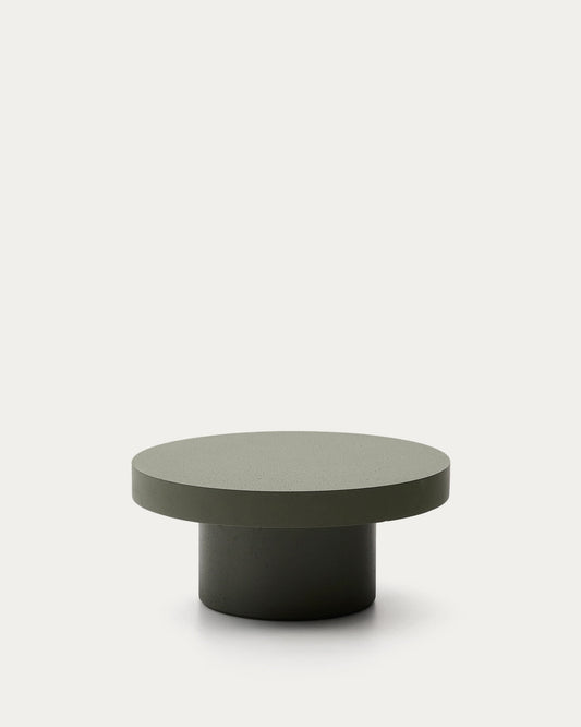 Tavolino Aiguablava da salotto in cemento verde Ø 66 cm