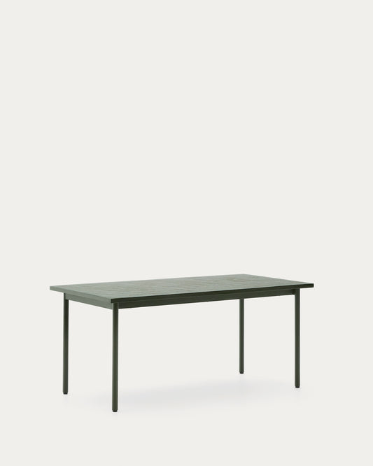 Tavolo da esterno Maurina in acciaio zincato e piastrelle verdi 182 x 91 cm