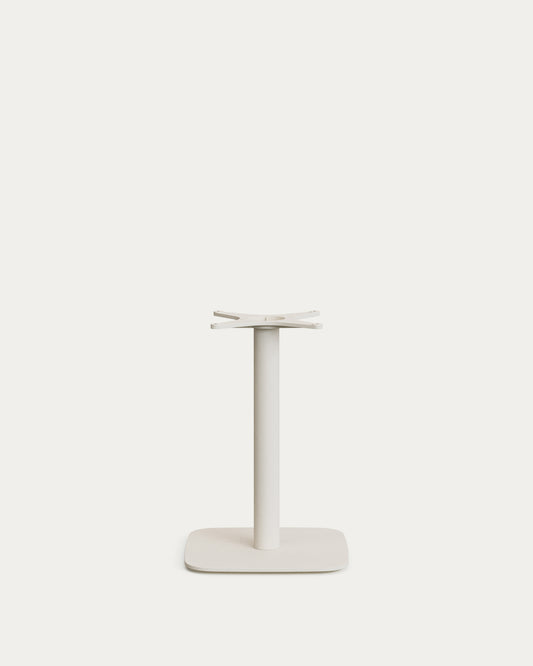 Tavolo rotondo da esterno Dina con piano in cemento bianco Ø 70 cm e piede in acciaio bianco 48x48x72 cm