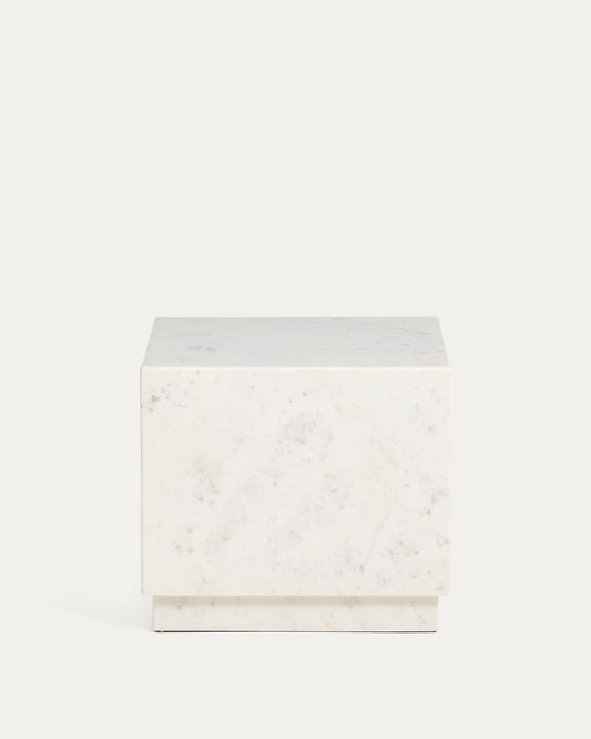 Tavolino da appoggio Sorein in marmo bianco 40 x 40 cm