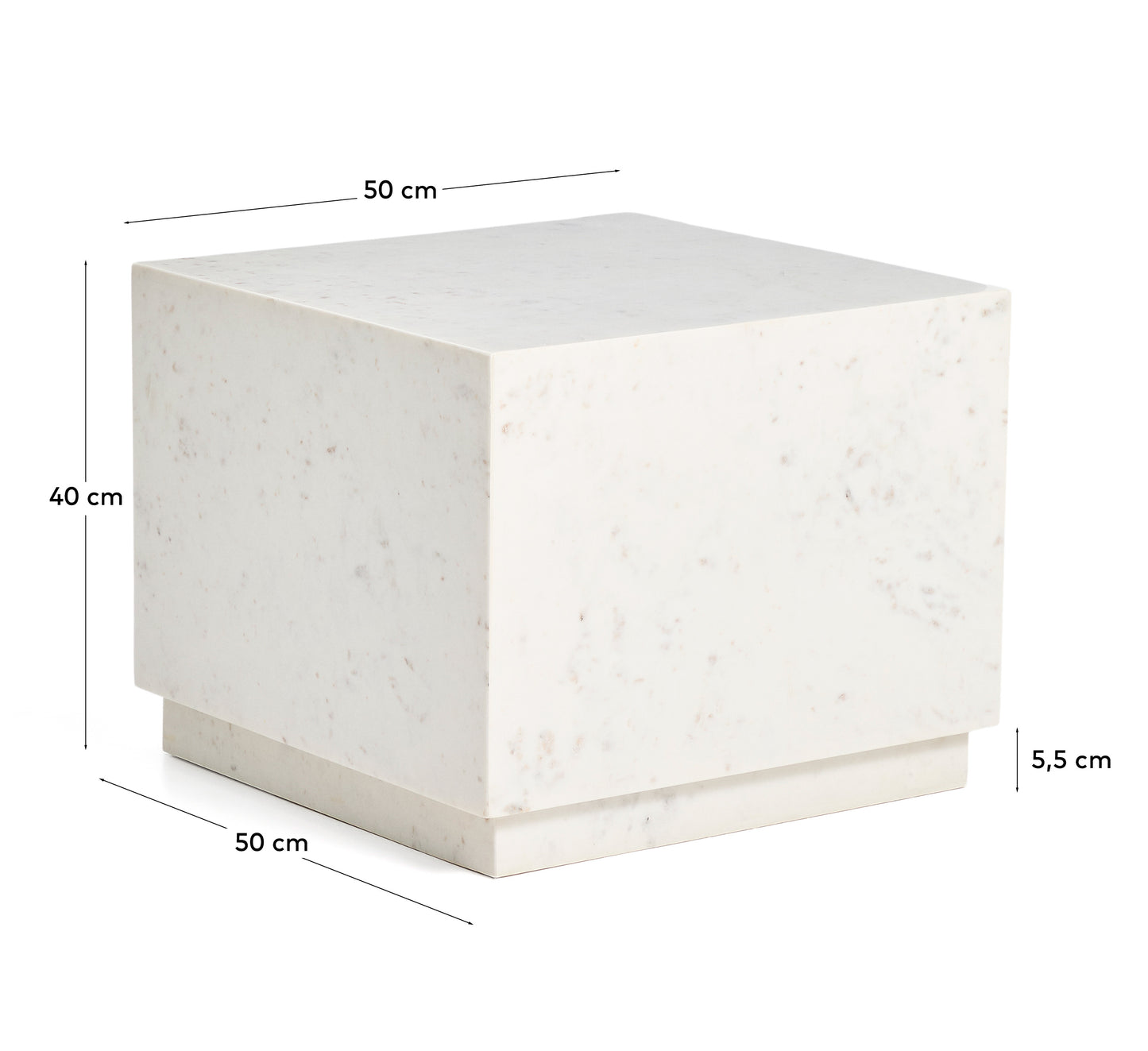 Tavolino da appoggio Sorein in marmo bianco 50 x 50 cm