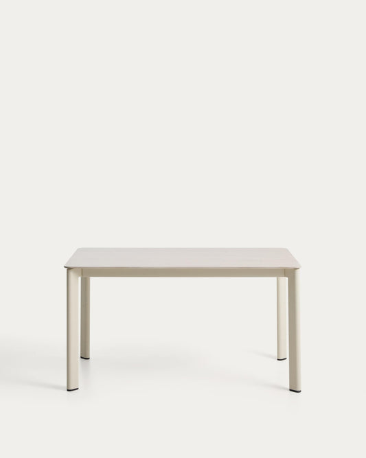 Tavolo Anafi in pietra sinterizzata e alluminio beige 140 x 80 cm