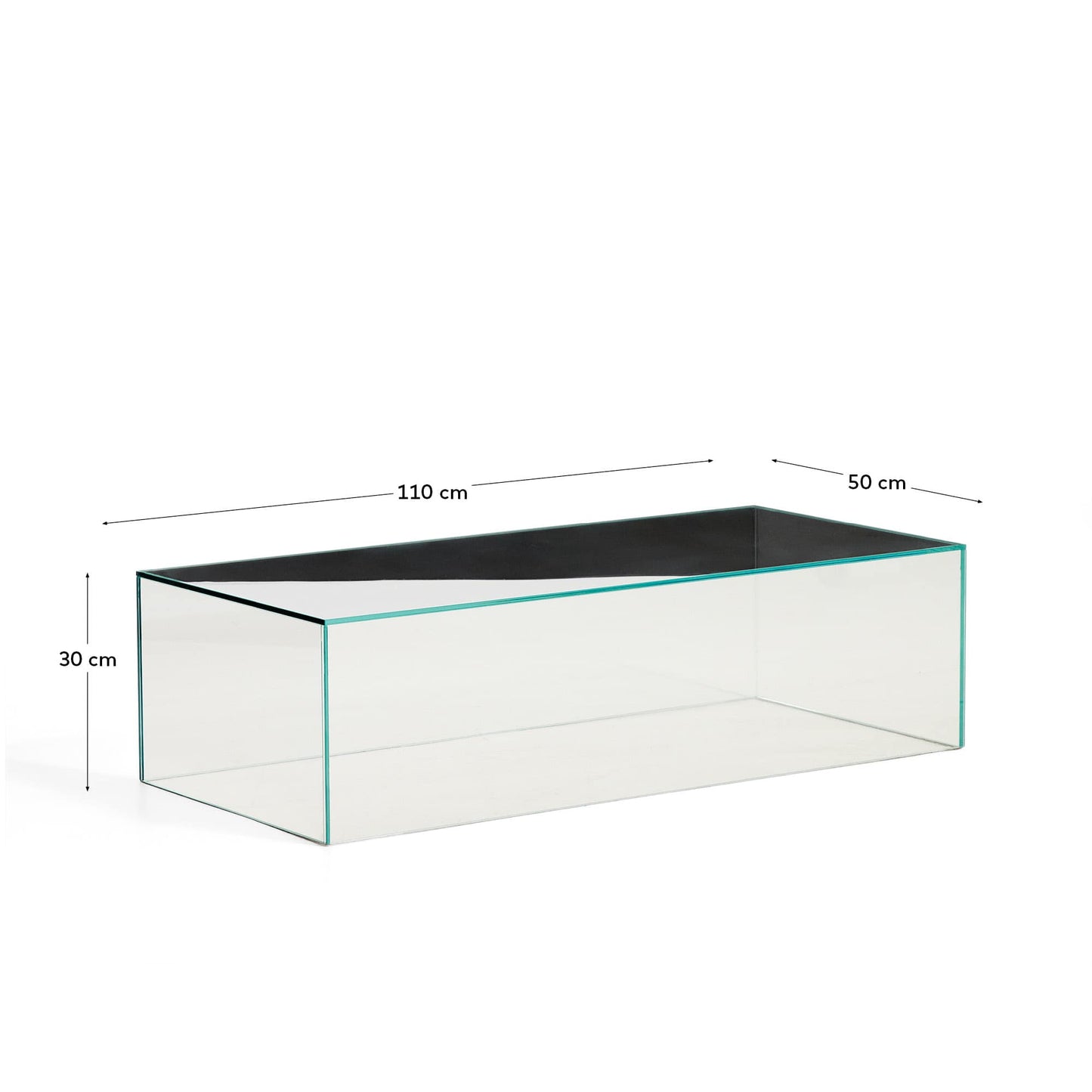 Tavolino da salotto Orlia in vetro temperato trasparente 110 x 50 cm