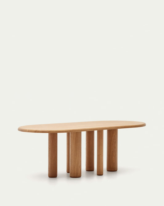 Tavolo ovale Mailen in frassino con finitura naturale Ø 220 x 105 cm