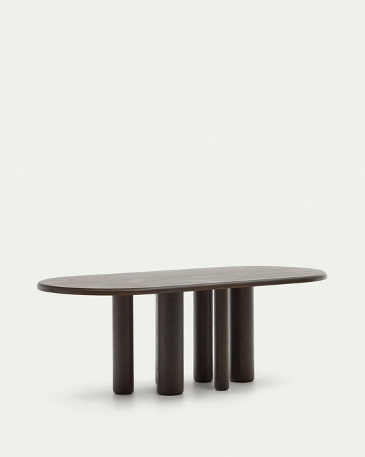 Tavolo ovale Mailen in frassino con finitura scura Ø 220 x 105 cm