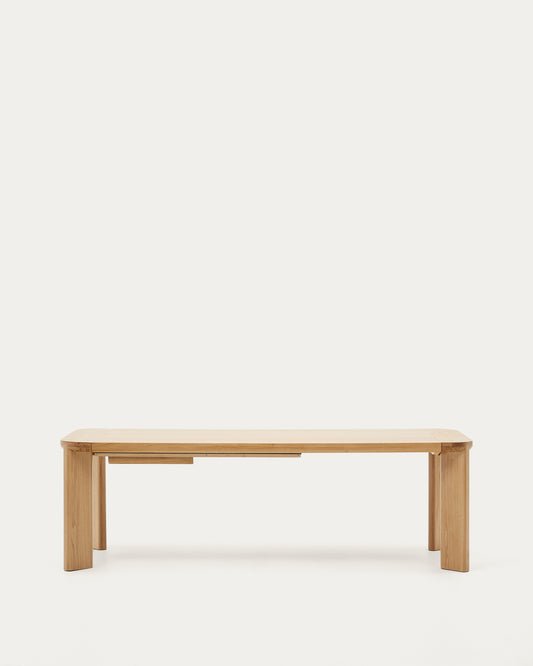 Tavolo allungabile Jondal in legno massiccio e impiallacciatura in rovere 240 (320) cm
