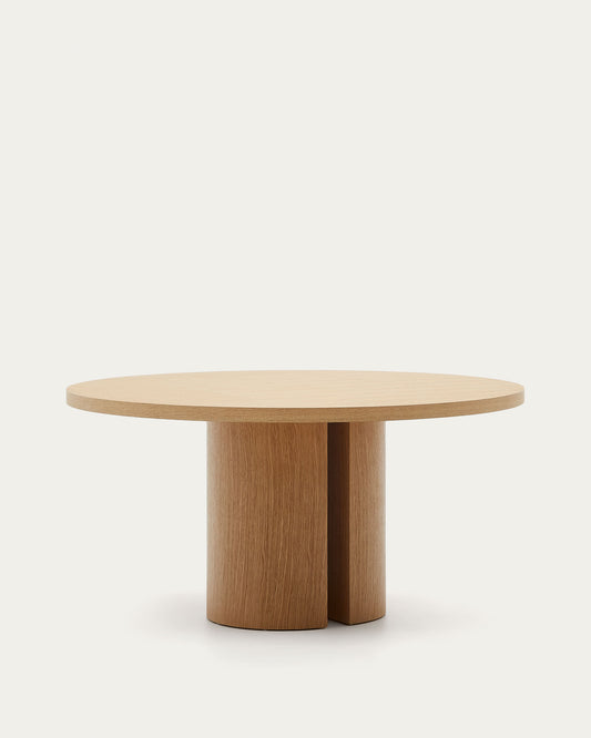 Tavolo rotondo Nealy con impiallacciatura in rovere e finitura naturale Ø 150 cm