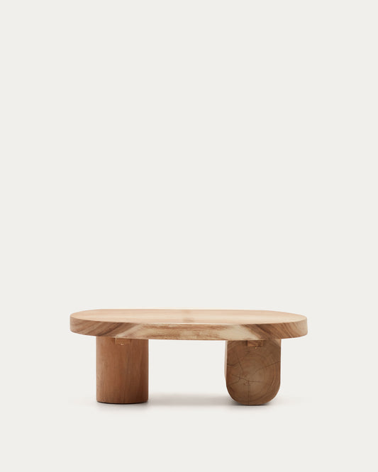 Tavolino da Salotto Mosi in legno massiccio di mungur Ø 90 x 60 cm