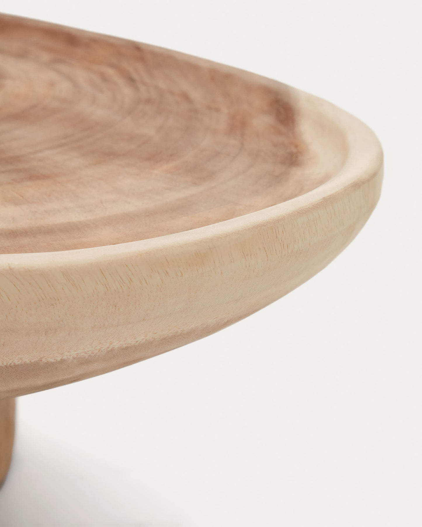 Tavolino da Salotto con gamba Mosi in legno massiccio di mungur Ø 90 x 50 cm