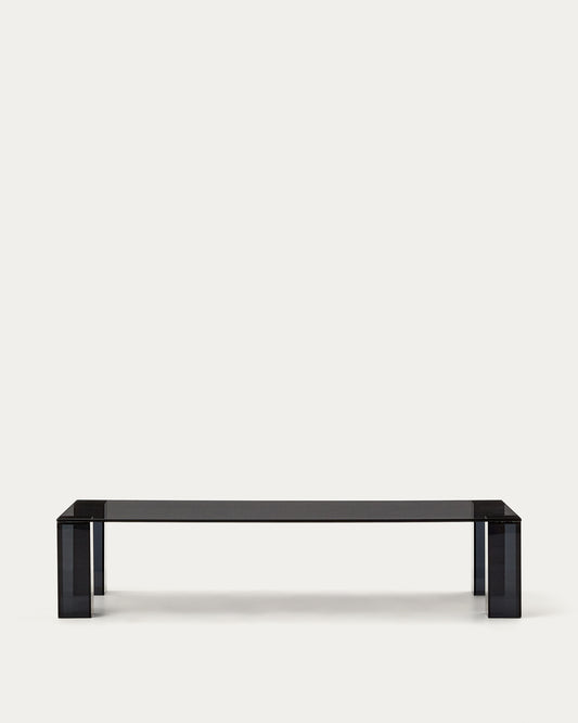 Tavolino salotto Adularia di vetro temperato grigio scuro 140 x 60 cm