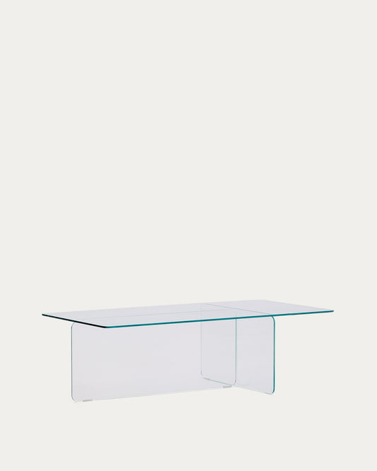 Tavolino salotto Zaren di vetro temperato trasparente 120 x 60 cm