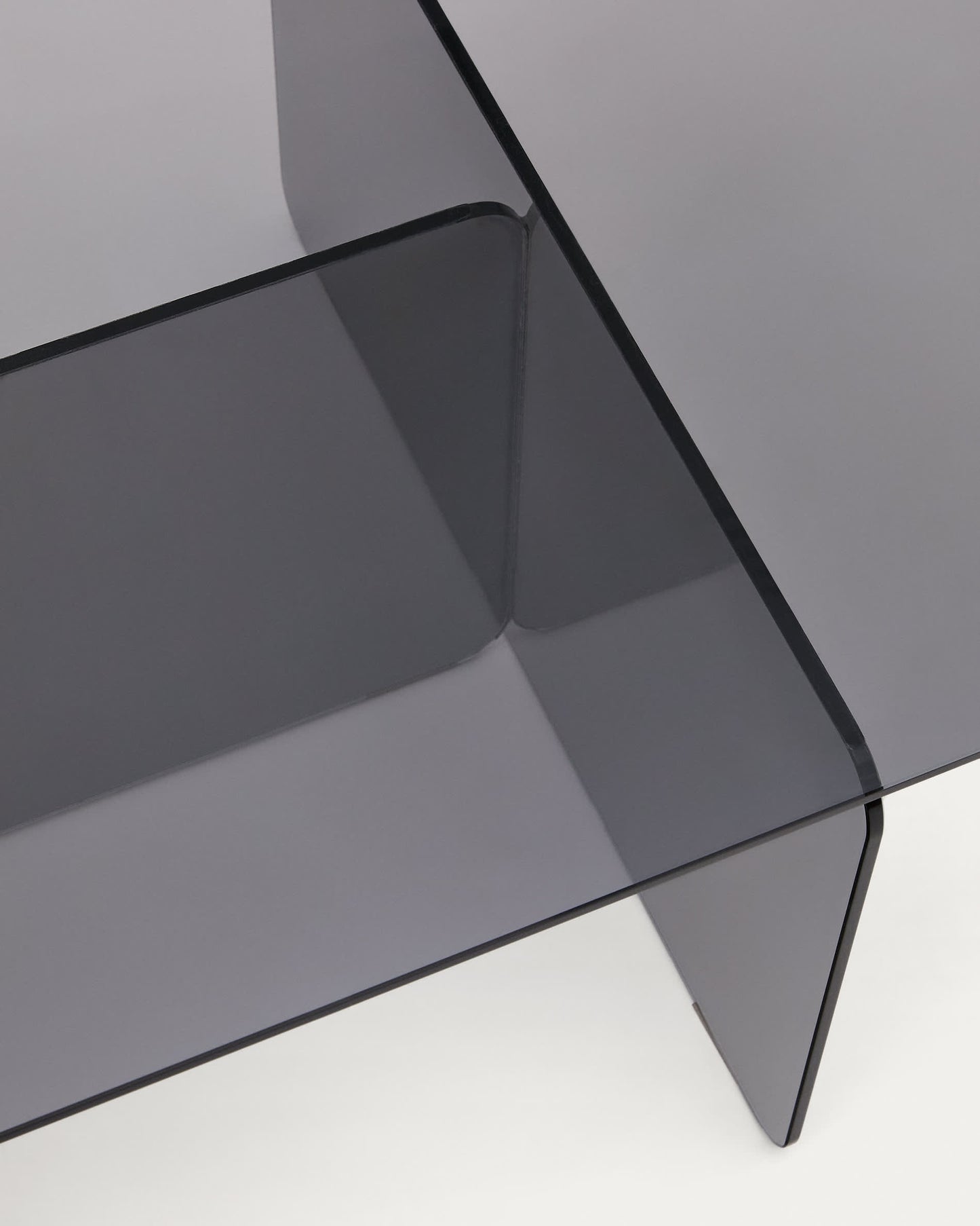 Tavolino salotto Zaren di vetro temperato grigio 120 x 60 cm