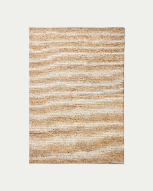 Tappeto Derule in iuta e lana beige 230 x 160 cm