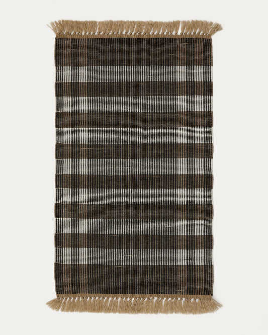 Tappeto Barani in fibre sintetiche marrone e nero 60 x 90 cm