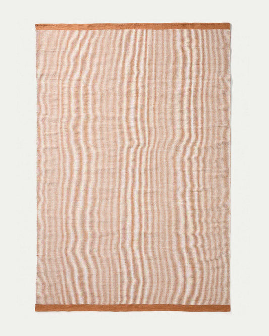 Tappeto Tinei 100% PET a righe arancione 200 x 300 cm