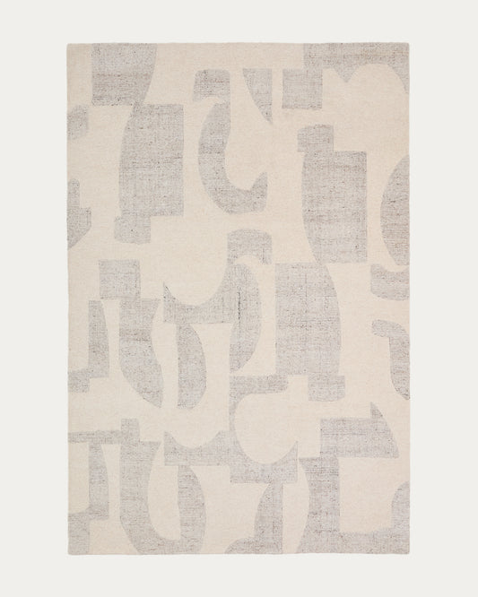 Tappeto Norela in misto lana jacquard grigio 300 x 200 cm
