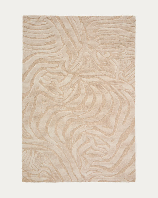 Tappeto Tribet in lana jacquard zebra 200 x 300 cm