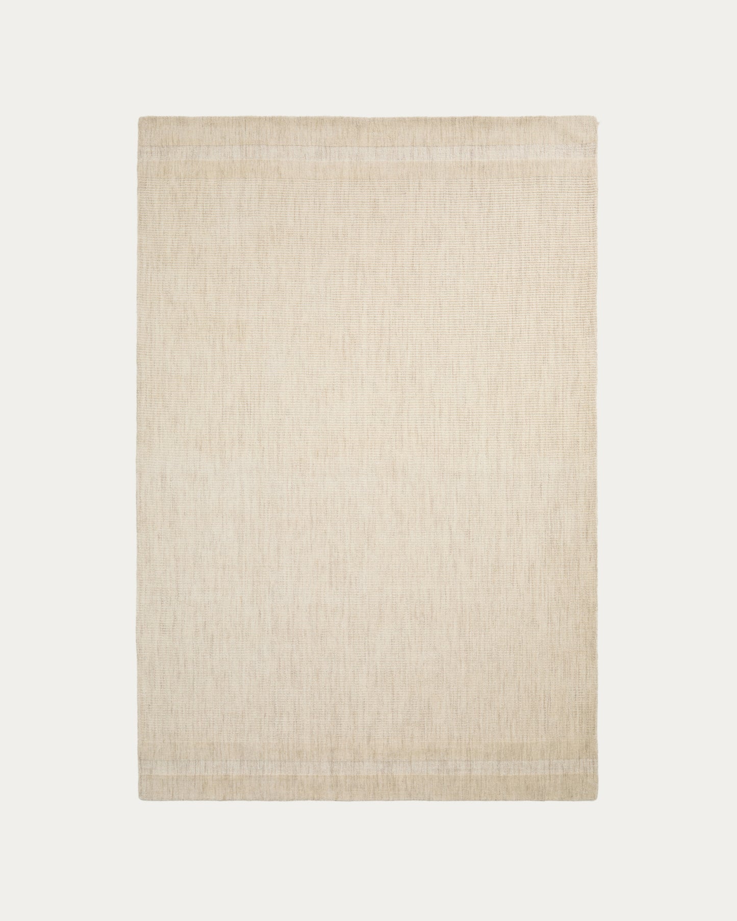 Tappeto Dalena in lana jacquard a righe beige 230 x 160 cm