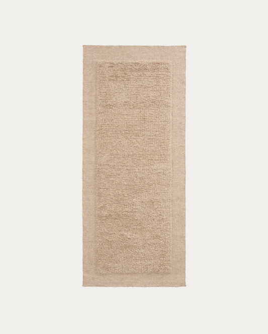 Passatoia Marely in lana beige 200 x 80 cm