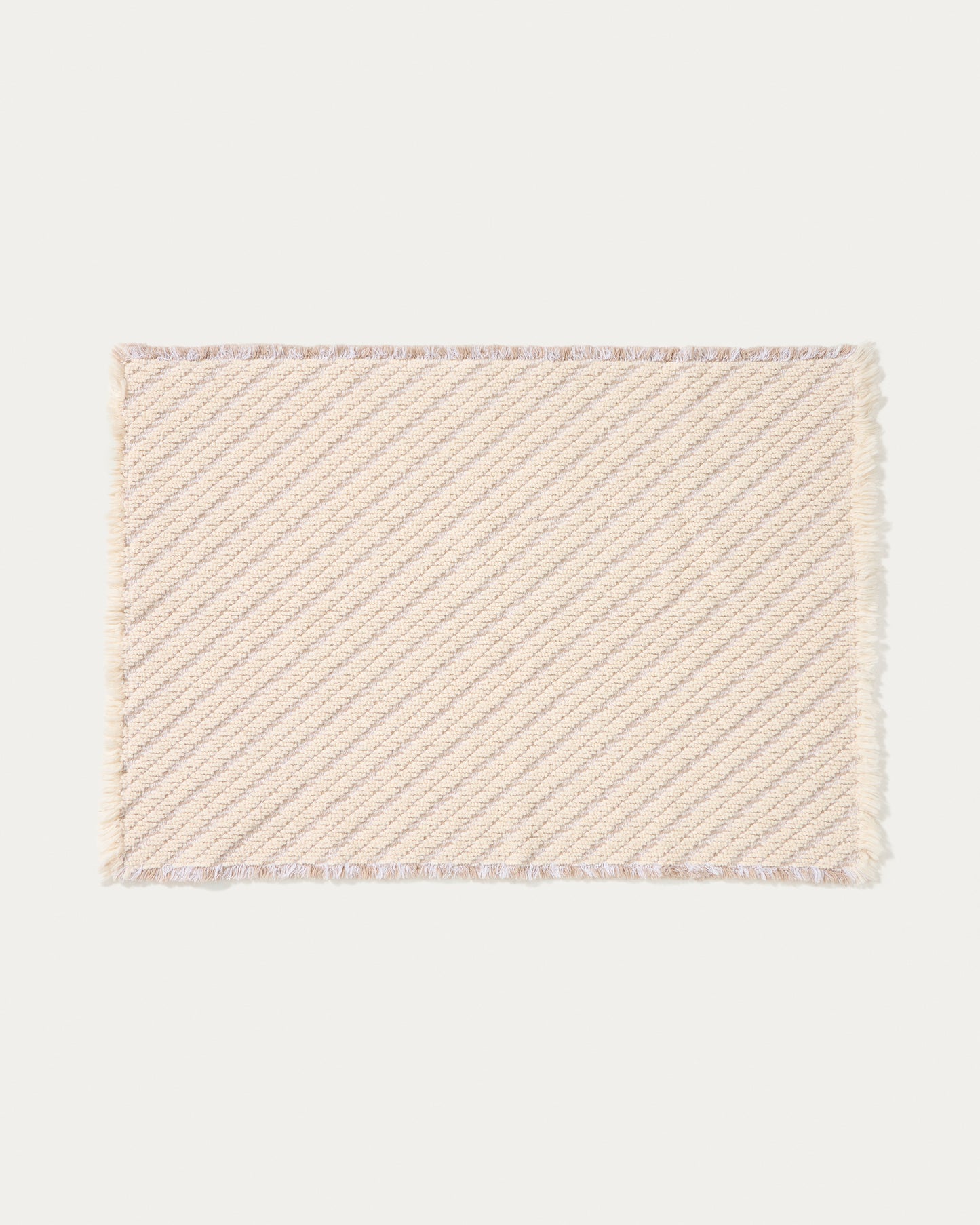 Tappetino da bagno Janu 100% cotone struttura diagonale écru 50 x 70 cm