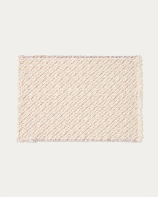 Tappetino da bagno Janu 100% cotone struttura diagonale écru 50 x 70 cm