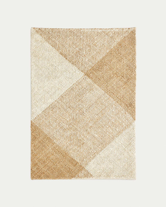 Tappeto Maelan in juta e cotone a quadretti naturale 160 x 230 cm