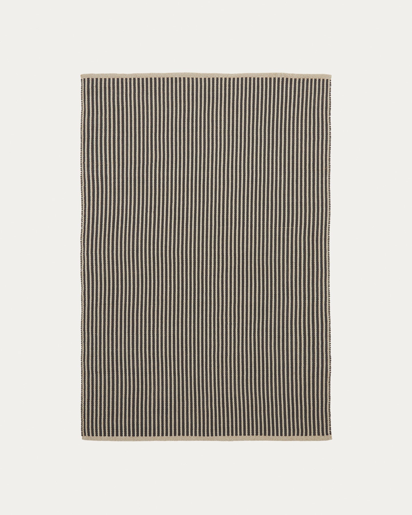 Tappeto Satanca in fibre sintetiche a righe beige e nere 160 x 230 cm