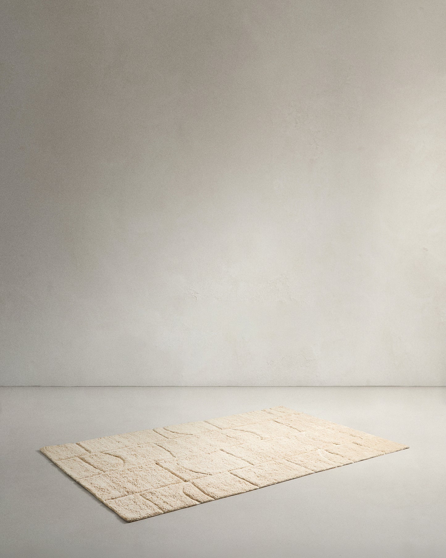 Tappeto Nak jacquard in lana écru 200 x 300 cm
